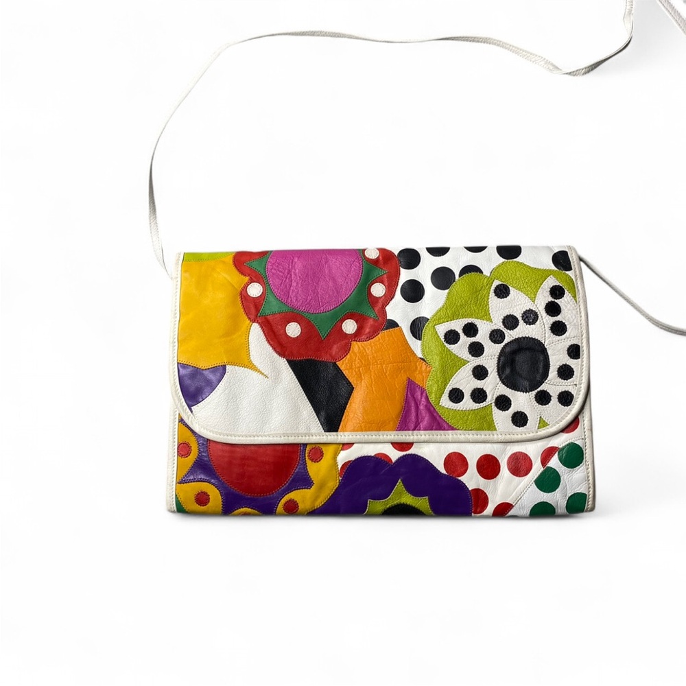 Rarecarlos Falchi Leather Patchwork Crossbody Mix… - image 1